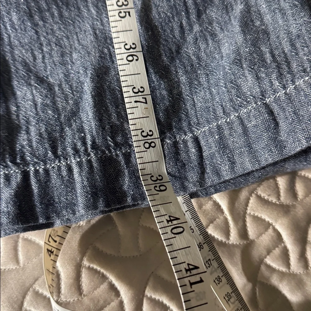 Pilcro-anthropology Stylish Denim linen Wide-Leg Pants - Picture 9 of 10